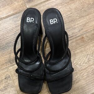 BP Black Strappy Heels for Women